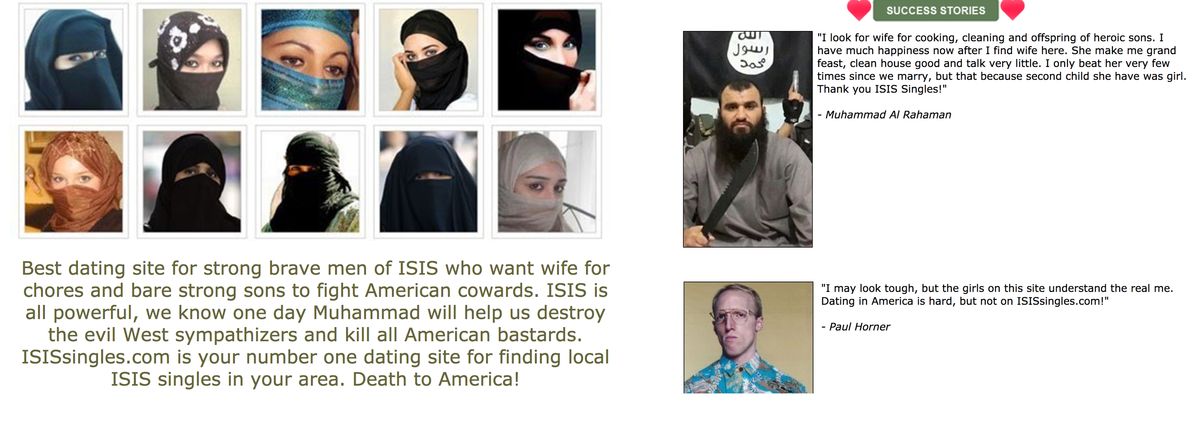 Falsk ISIS datingside
