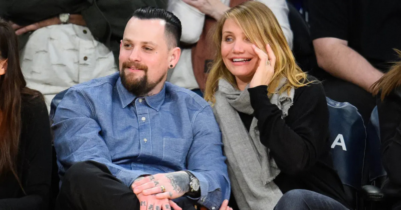 Benji Madden és Cameron Diaz kosárlabdameccsen vesznek részt a Staples Centerben 2015. január 27-én