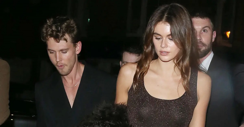 Austin Butler och Kaia Gerber deltar i'Dune: Part Two' premiere afterparty in London in February 2024.