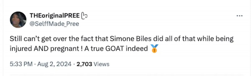 si simone biles buntis tweet