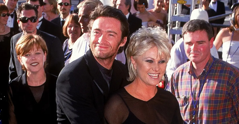 Hugh Jackman dan Deborra-Lee Furness di pesta Fox Studios (1999)