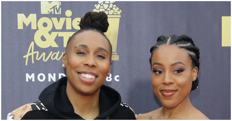 (từ trái sang phải): Lena Waithe và vợ cũ, Alana Mayo