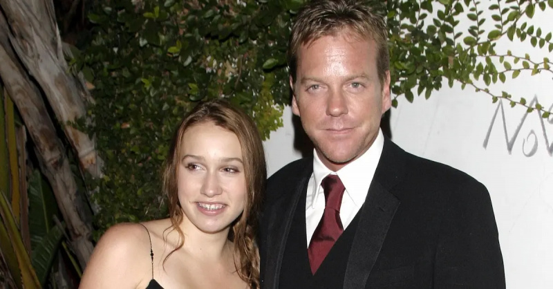 Kiefer i Sarah Sutherland na afterparty po rozdaniu nagród Emmy 20th Century Fox w 2003 roku