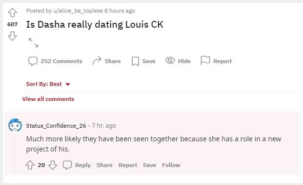 Dasha et Louis CK fil reddit