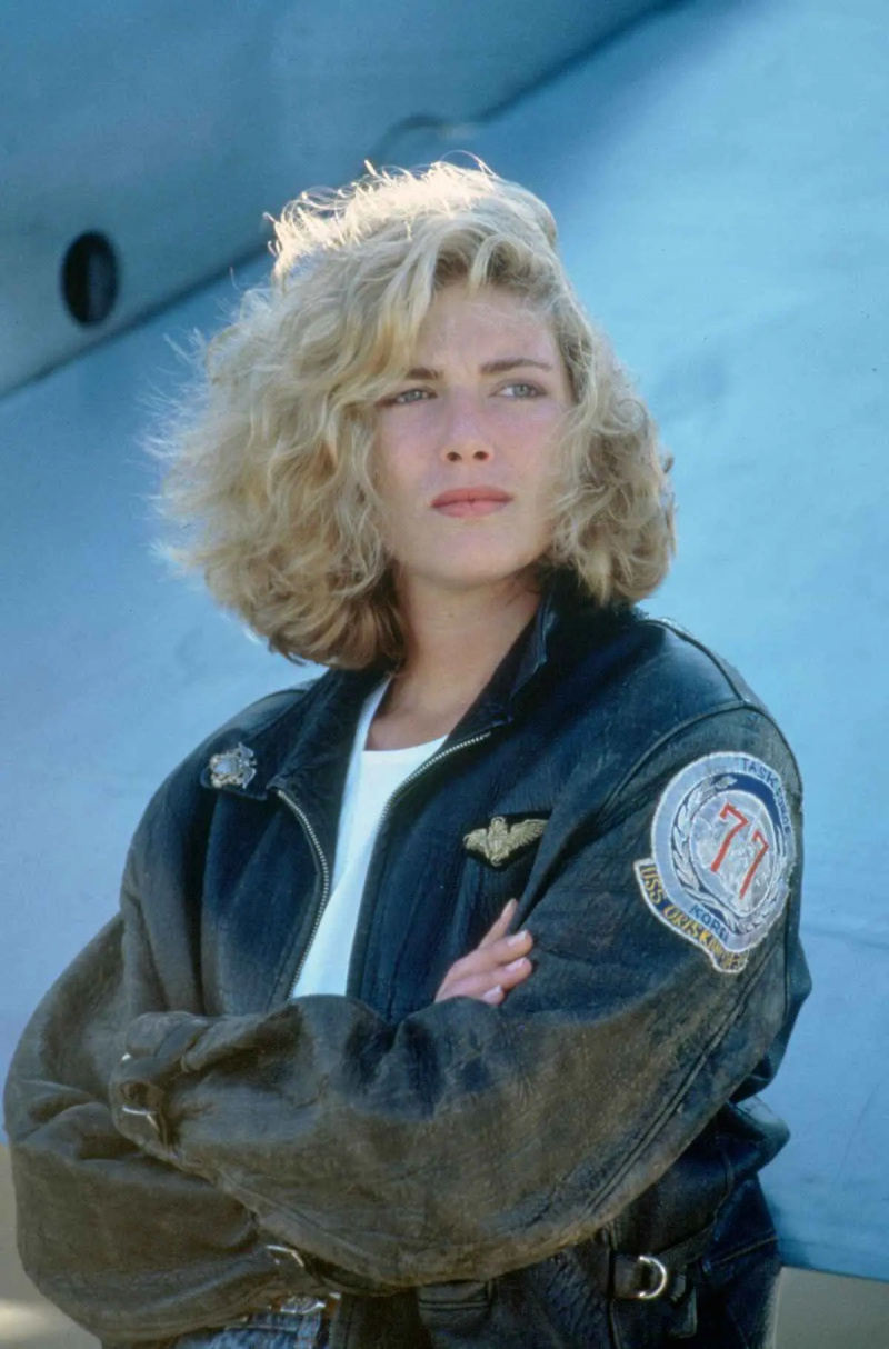   Kelly McGillis pe platourile de filmare din Top Gun