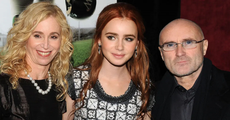 Lily cùng bố mẹ, Phil Collins và Jill Tavelman