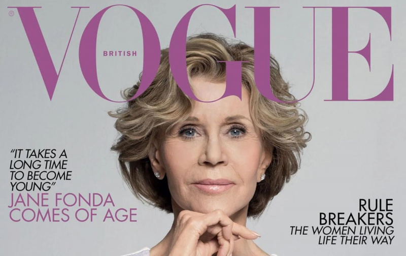 Jane Fonda auf dem Cover von'British Vogue' in 2019