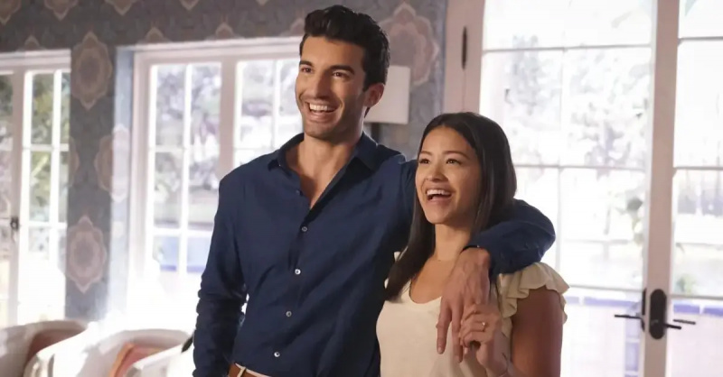 Gina Rodriguez în rolul lui Jane și Justin Baldoni în rolul lui Rafael'Jane the Virgin.'