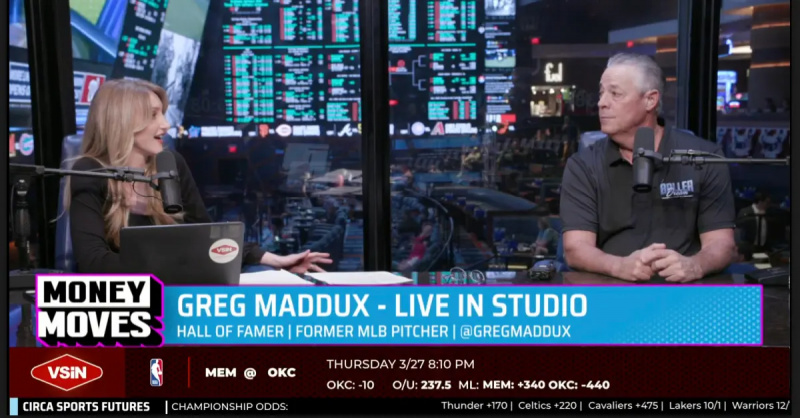 Dia de abertura da MLB com Greg Maddux jogando o primeiro arremesso no Circa Sportsbook