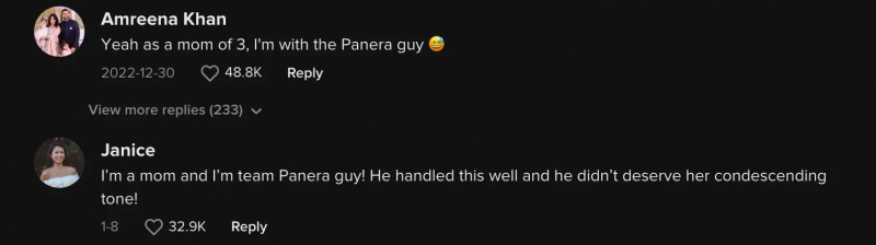 коментарі tiktok про працівника проїзду Panera, який не обслуговує галасливу дитину