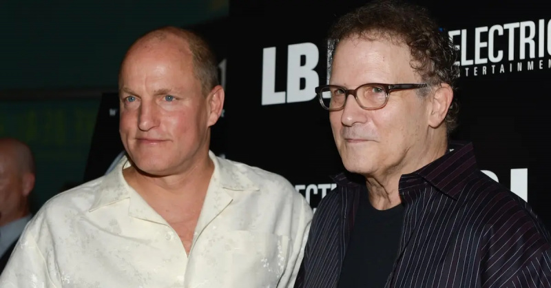 Woody Harrelsonas ir Albertas Brooksas elektrinių pramogų renginyje
