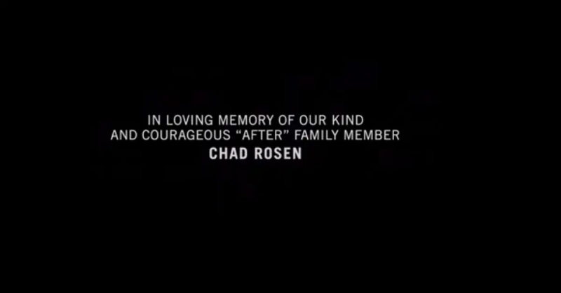 Сегмент In Memoriam для Чеда Розена в'After Ever Happy' credits