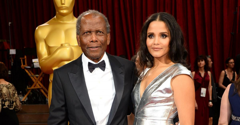 Sidney Poitier z córką Sydney Poitier