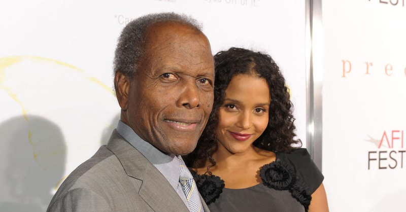 Sidney Poitier z córką Sydney Poitier
