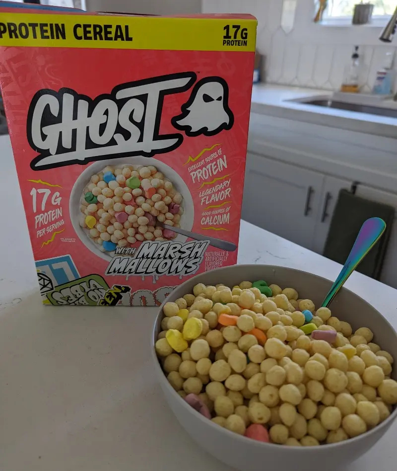 Ghost Protein With Marshmallows Grūdų dėžutė su dribsnių dubeniu