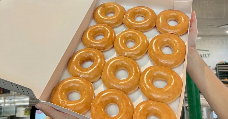 Krispy Kreme"Original Glazed" dozen donuts.