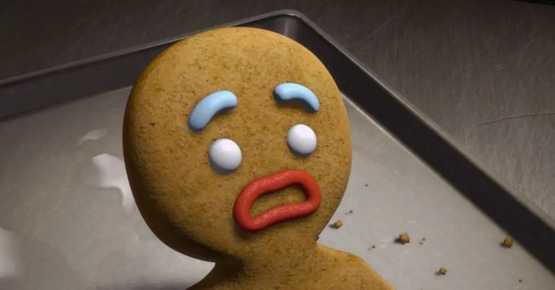 Gingerbread -mannen torteras i Shrek.