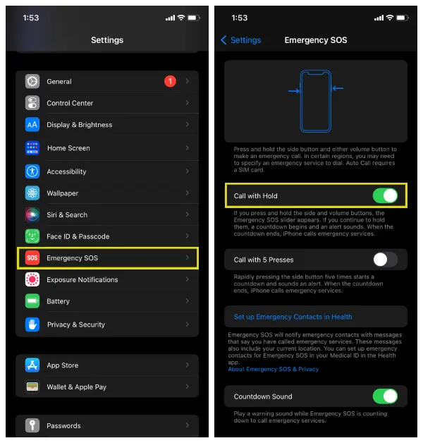 iPhone 긴급 SOS 모드를 끄는 방법