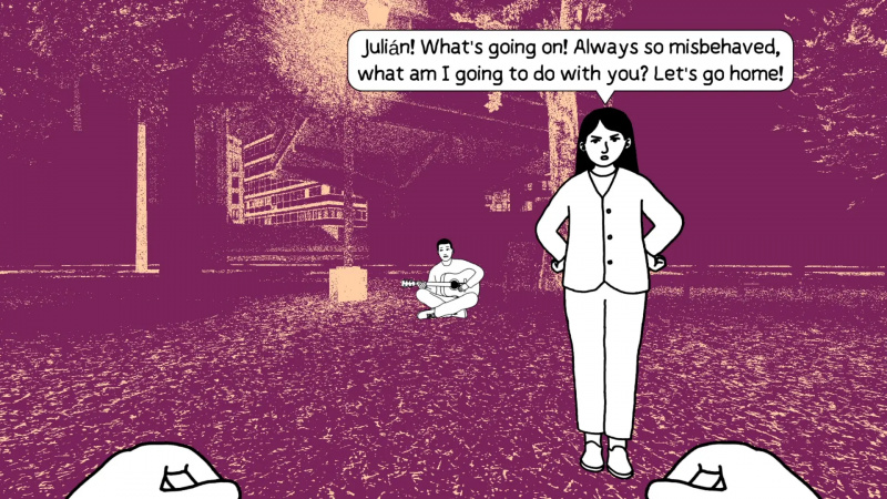 Julian's mom scolding him at the park in 'Despelote'