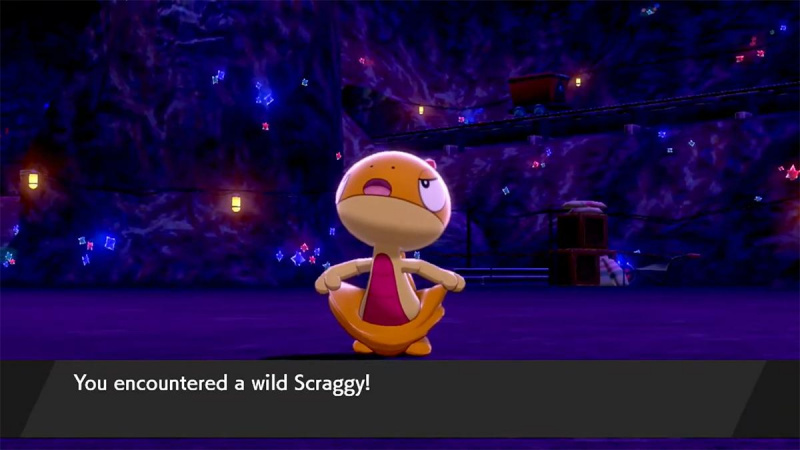 Fényes Scraggy be'Pokémon Sword' and 'Shield'