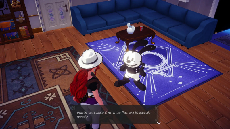 奥斯瓦尔德在'Disney Dreamlight Valley' in a player character's home