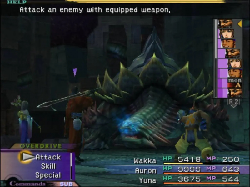 Eine Kampfszene aus Final Fantasy X.