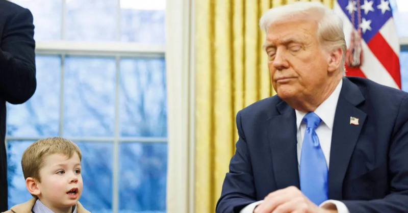 Donald Trump e X no Salão Oval juntos.