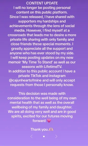 Cigana Rosa Blanchard's content update on TikTok