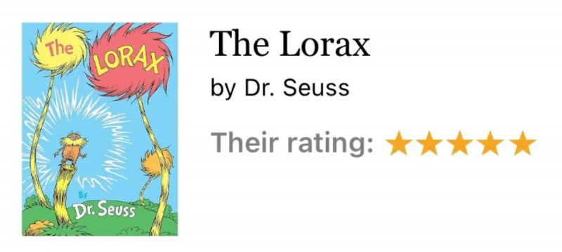 लुइगी मैंगिओन's rating of 'The Lorax' on Goodreads