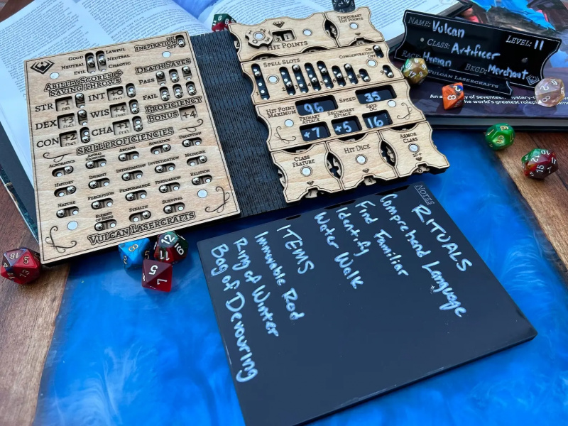  Lasercut modulärt teckenblad för DnD