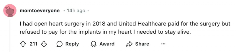 Reddit lietotājs dalās ar informāciju par atteikuma vēstuli, ko viņi saņēma no UnitedHealthcare.