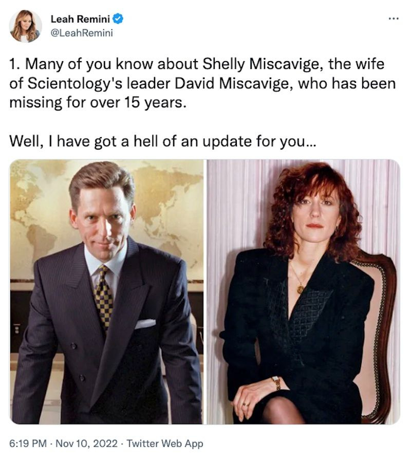Shelly Miscavige nerede? Leah Remini Bazı Çılgın Yeni Bilgilere Sahip