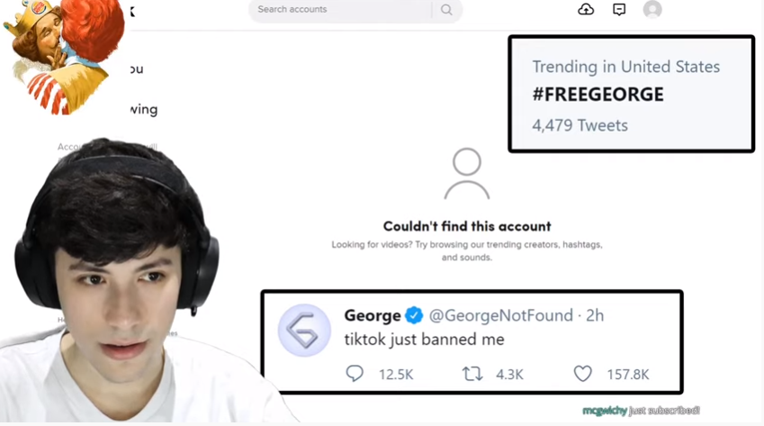 الناس ليس لديهم فكرة لماذا تم حظر GeorgeNotFound من TikTok