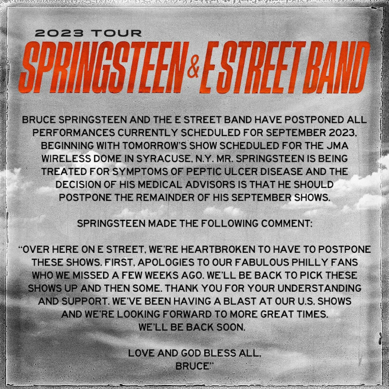 Déclaration de report de Bruce Springsteen