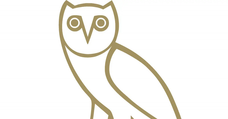 O logotipo OVO, que apresenta uma coruja.