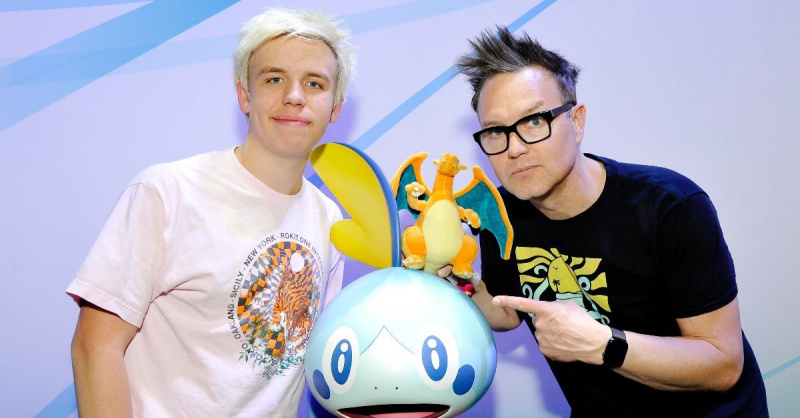 Džeks un Marks Hoppus Nintendo pasākumā.