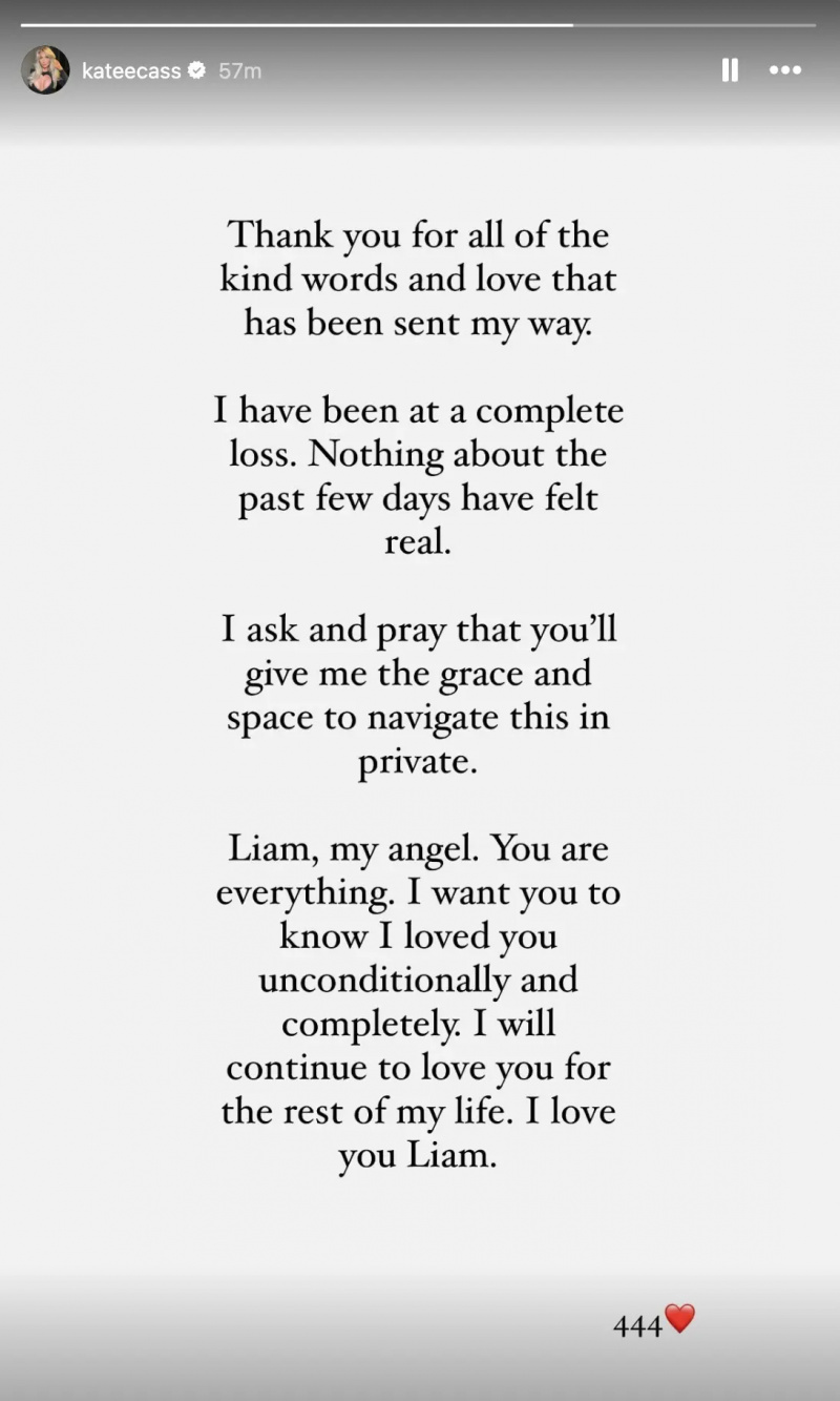  Kate Cassidy memecah kebisuannya tentang Liam Payne's death via her Instagram Story.
