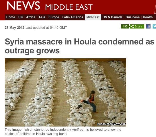 A BBC tévedésből Irak képét használja a szíriai mészárlás történetében
