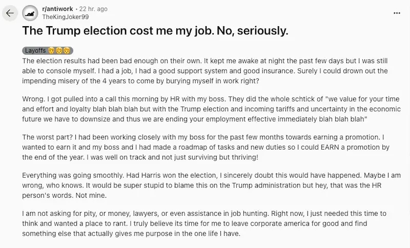  om concediat Trump election reddit