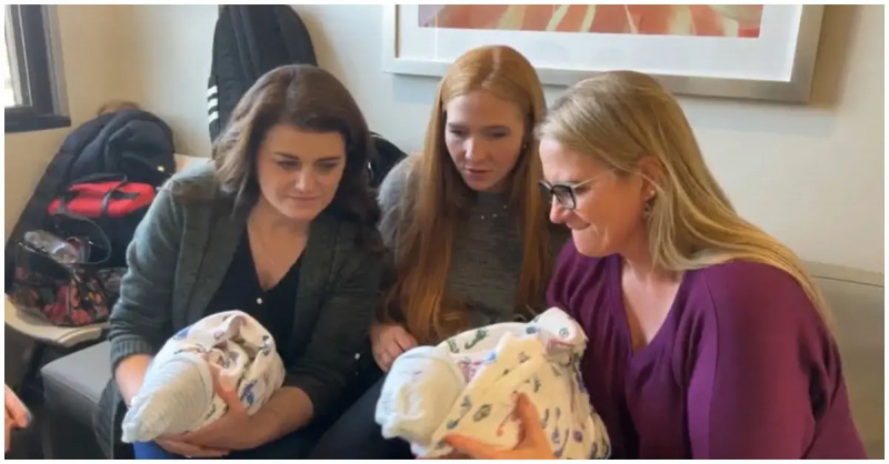 (l-r): Robyn Brown, Aspyn Brown, Christine Brown kasama si Mykelti Brown's twins.