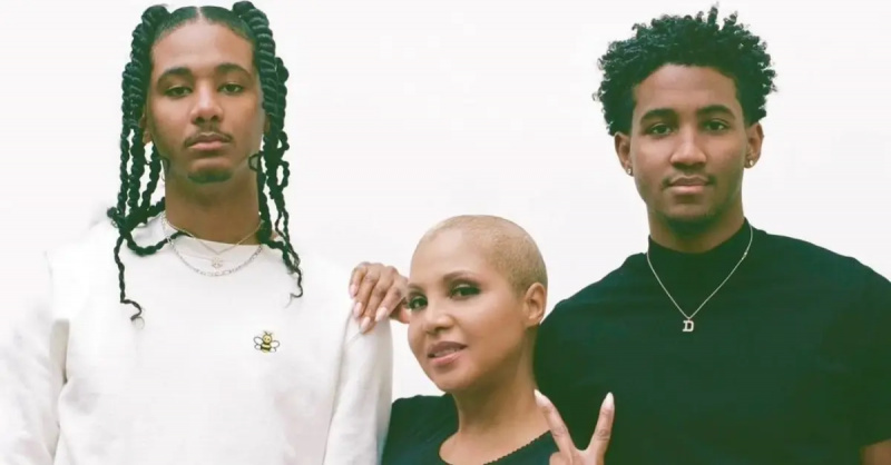 (l-r): Diezel Braxton, Toni Braxton a Denim Braxton