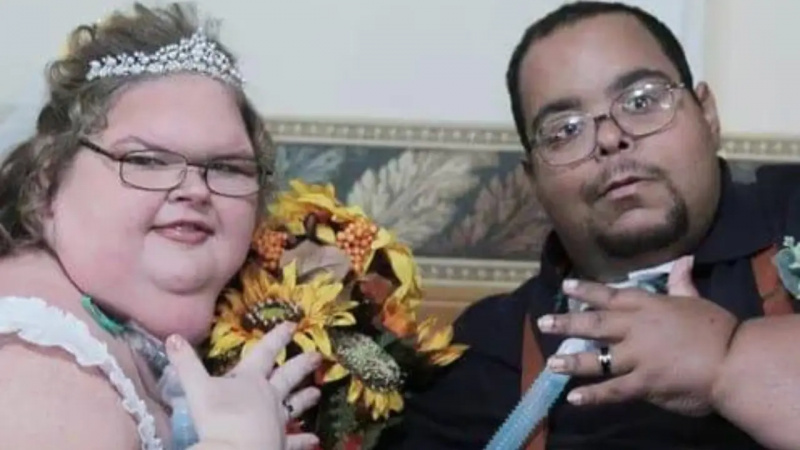 tammy och caleb på deras bröllopsdag