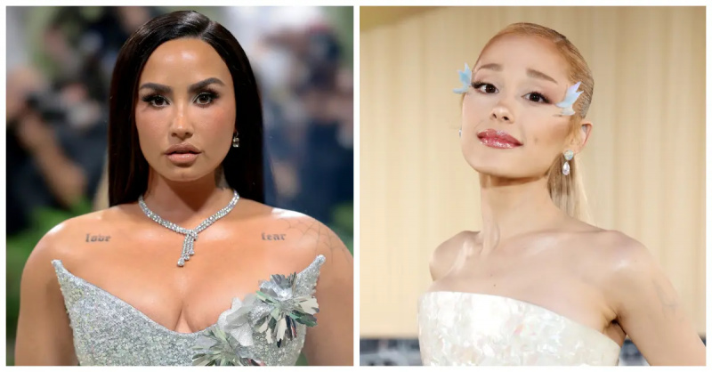 Demi Lovato e Ariana Grande posano sul tappeto rosso al Met Gala 2024 il 6 maggio 2024 a New York City.