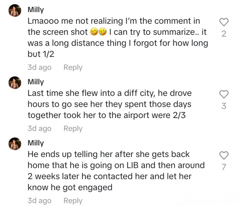 tiktok kommenterer milton's ex girlfriend