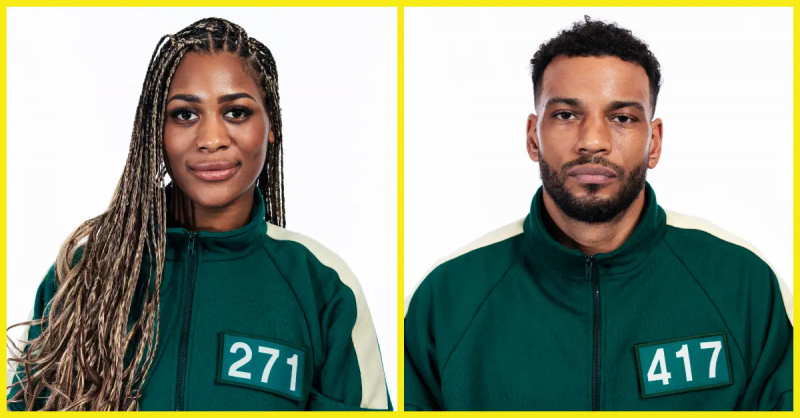 Joy Mbella (Joueur 271) et Alex Al-ameen (Joueur 417) étaient en spectacle le'Squid Game: The Challenge'