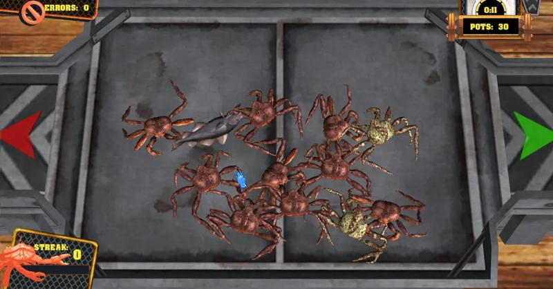 Скриншот, показывающий крабов на палубе'Deadliest Catch: Sea of Chaos' game