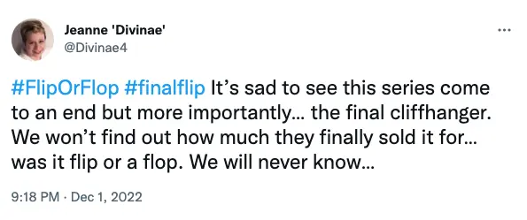 A'Flip or Flop' fan tweet
