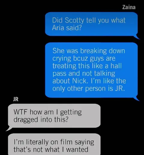 זאינה's Text messages on The Ultimatum