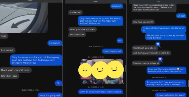 Tylera's texts with his baby mama Bri