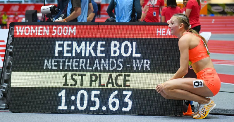 Femke Bol pärast naiste seadmist's 500m world record in 2023